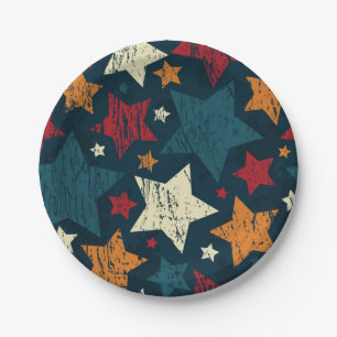 Plato De Papel Patrón de estrellas