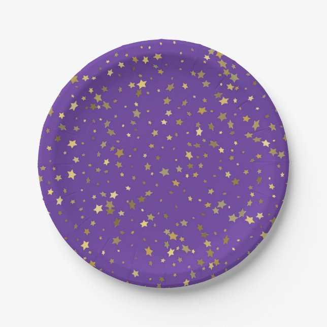Plato De Papel Patrón de estrellas (Anverso)