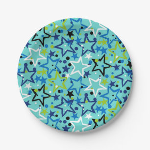 Plato De Papel Patrón de estrellas