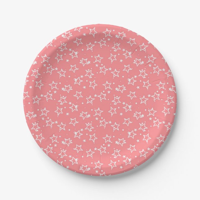 Plato De Papel patrón de estrellas (Anverso)