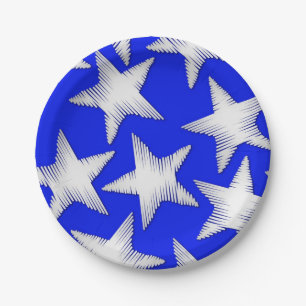 Plato De Papel patrón de estrellas
