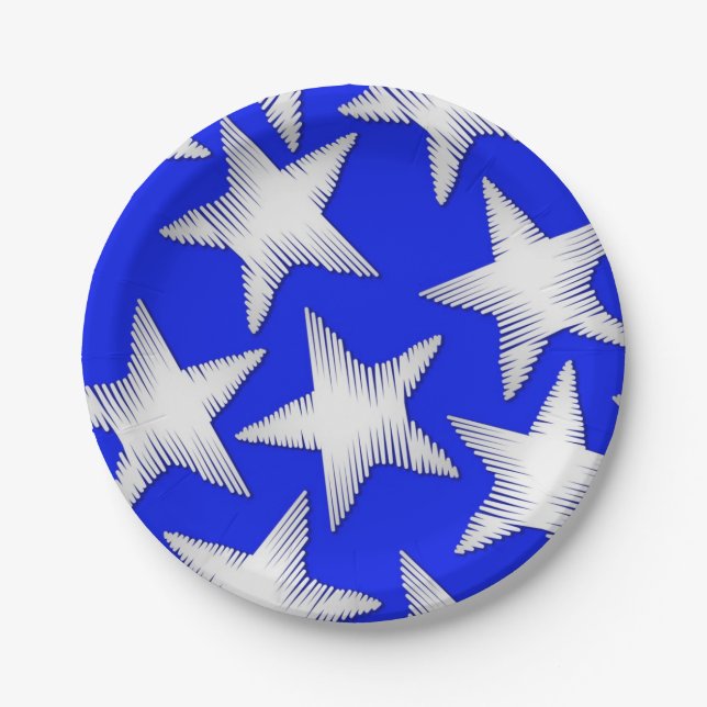 Plato De Papel patrón de estrellas (Anverso)