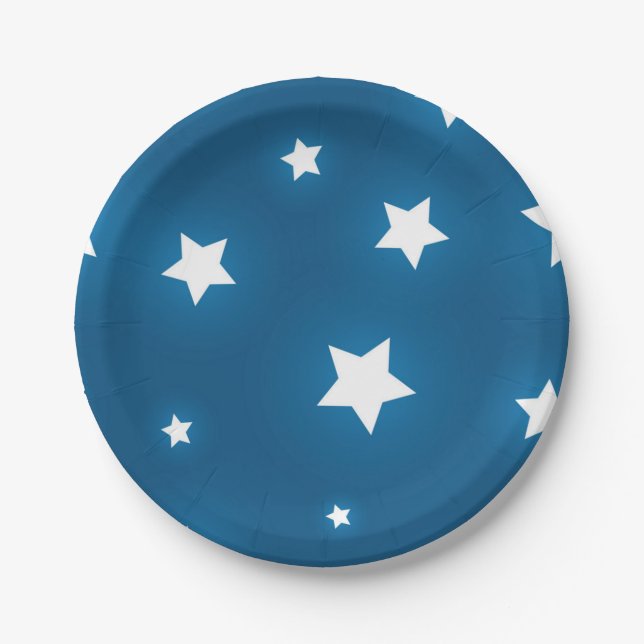 Plato De Papel patrón de estrellas (Anverso)