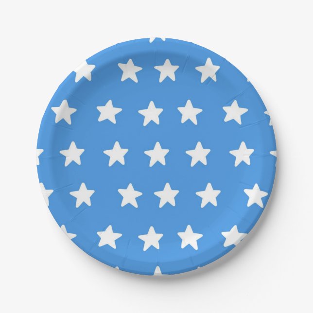 Plato De Papel Patrón de estrellas (Anverso)