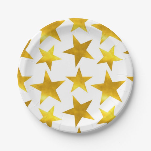 Plato De Papel Patrón de estrellas (Anverso)