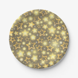 Plato De Papel patrón de estrellas