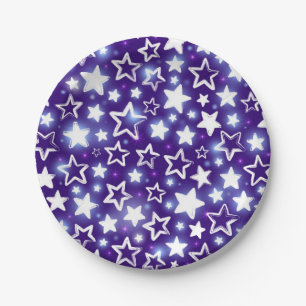Plato De Papel Patrón de estrellas