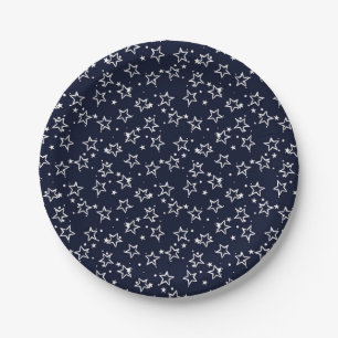 Plato De Papel patrón de estrellas