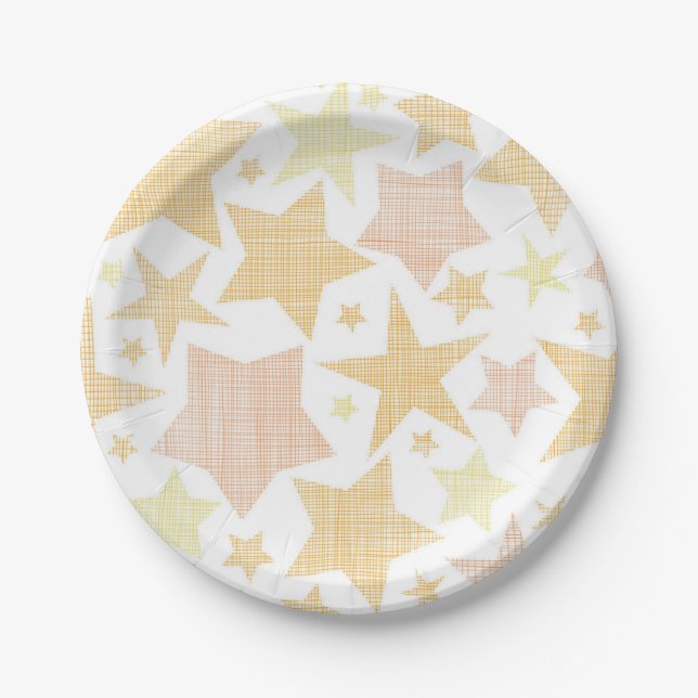 Plato De Papel Patrón de estrellas (Anverso)