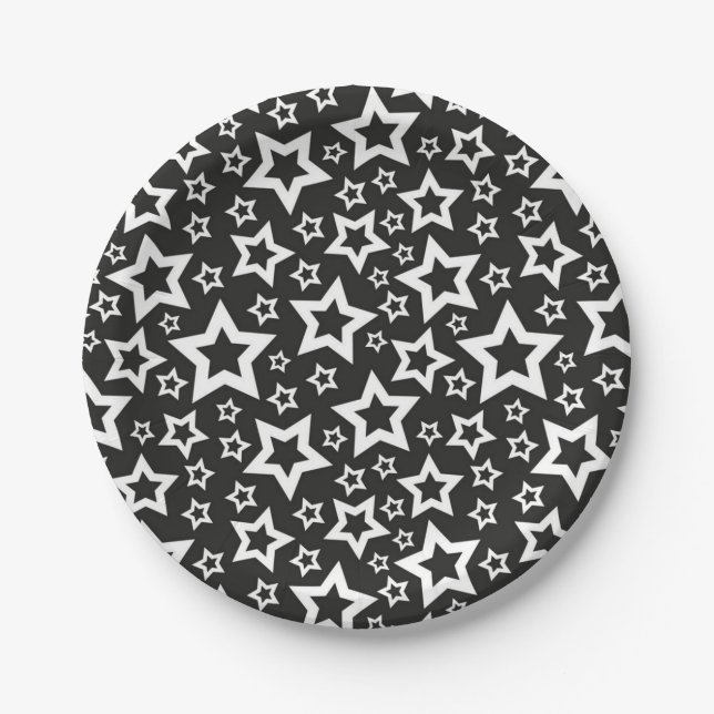Plato De Papel Patrón de estrellas (Anverso)