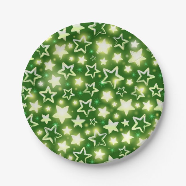 Plato De Papel Patrón de estrellas (Anverso)