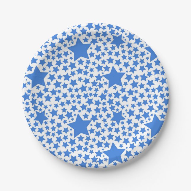 Plato De Papel Patrón de estrellas (Anverso)