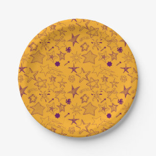 Plato De Papel patrón de estrellas