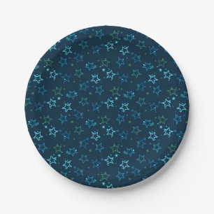 Plato De Papel patrón de estrellas
