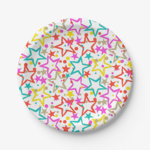 Plato De Papel Patrón de estrellas