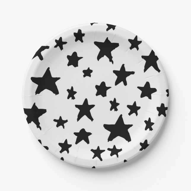 Plato De Papel patrón de estrellas (Anverso)