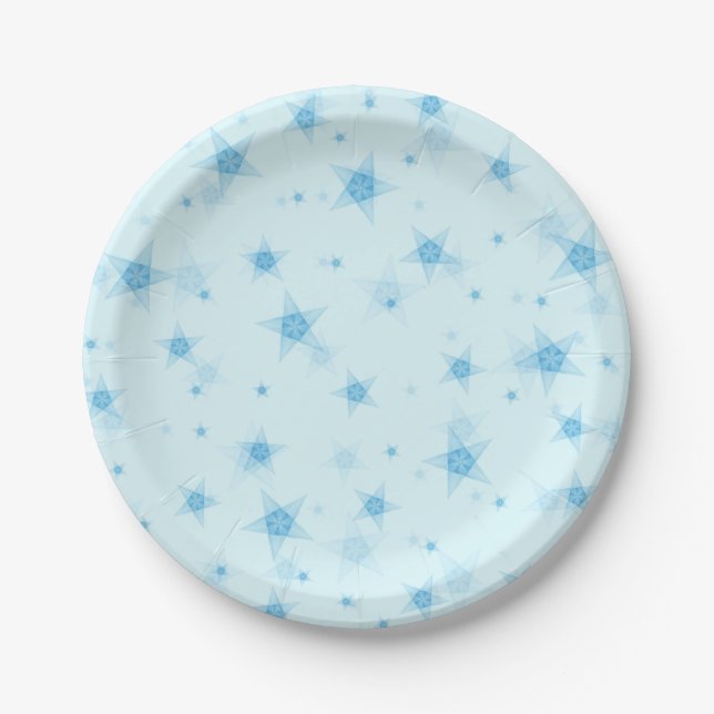 Plato De Papel Patrón de estrellas (Anverso)