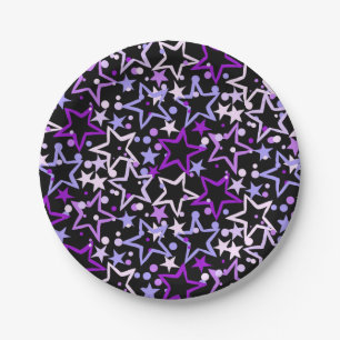 Plato De Papel patrón de estrellas