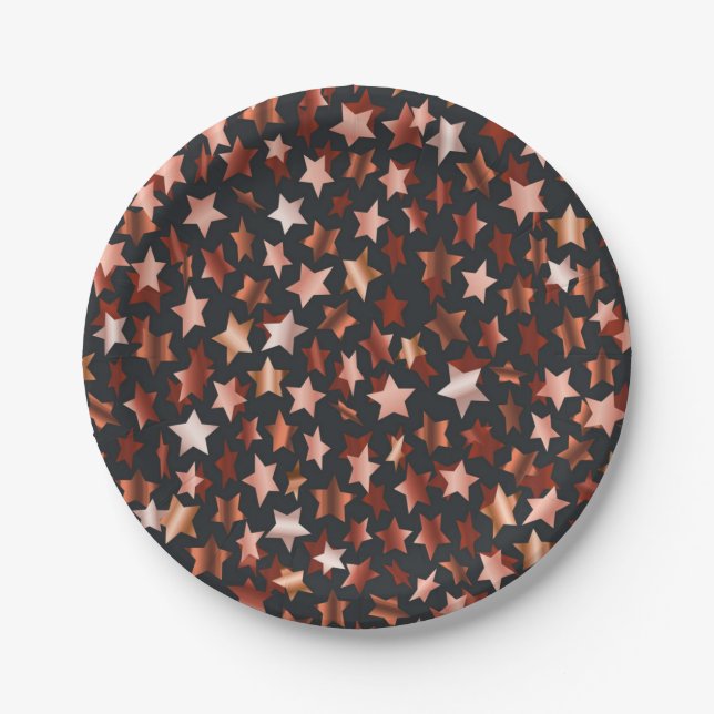 Plato De Papel patrón de estrellas (Anverso)