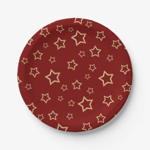 Plato De Papel patrón de estrellas