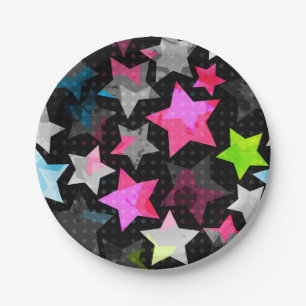 Plato De Papel Patrón de estrellas