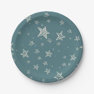 Plato De Papel patrón de estrellas