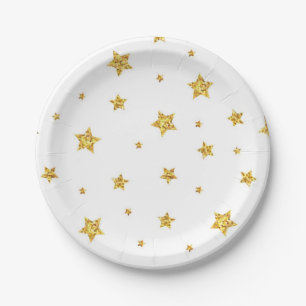 Plato De Papel patrón de estrellas