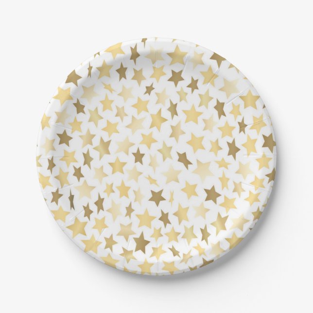 Plato De Papel patrón de estrellas (Anverso)