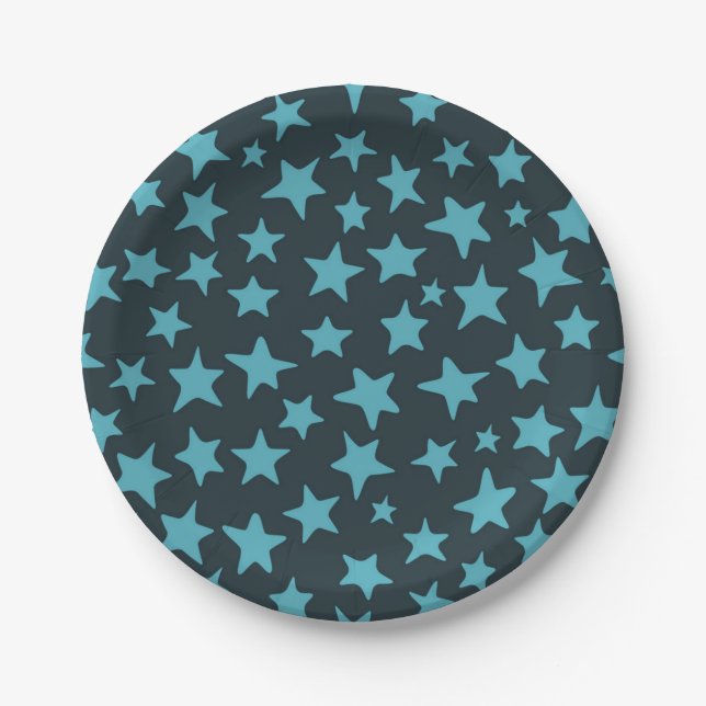 Plato De Papel Patrón de estrellas (Anverso)