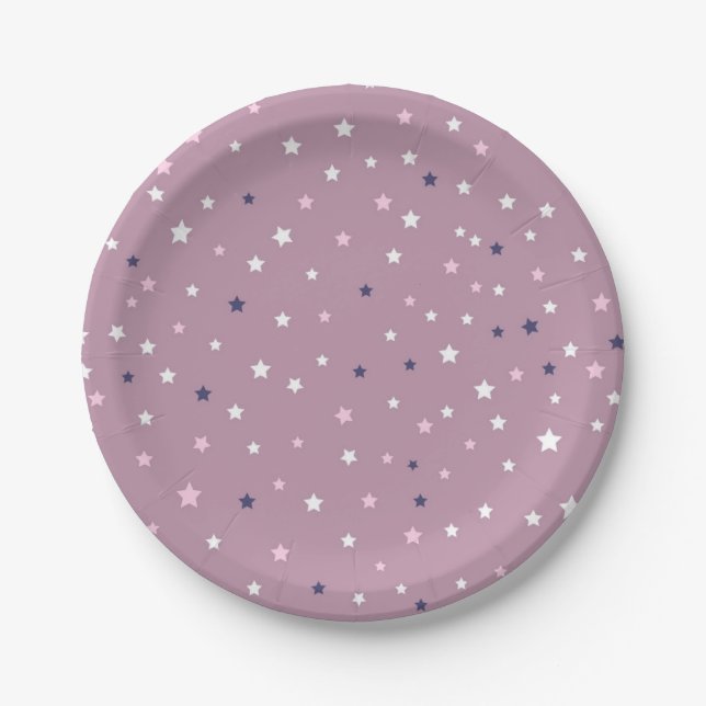 Plato De Papel patrón de estrellas (Anverso)