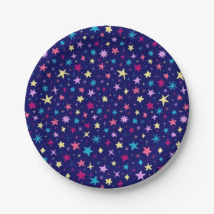 Plato De Papel patrón de estrellas