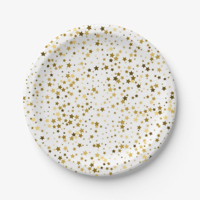Plato De Papel Patrón de estrellas (Anverso)