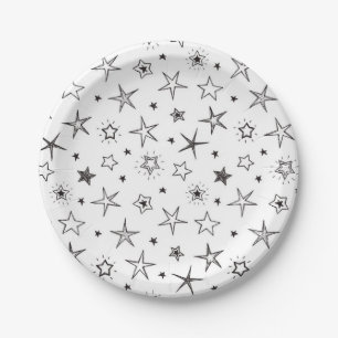 Plato De Papel Patrón de estrellas