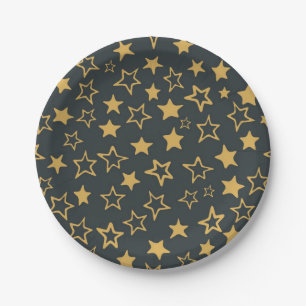 Plato De Papel Patrón de estrellas