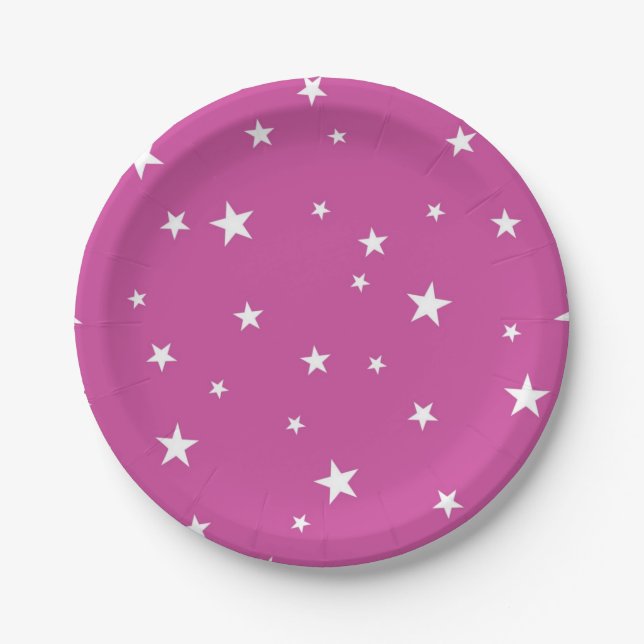 Plato De Papel Patrón de estrellas (Anverso)
