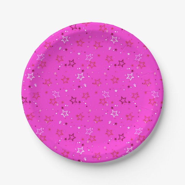 Plato De Papel patrón de estrellas (Anverso)