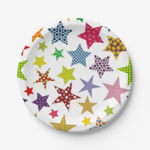 Plato De Papel Patrón de estrellas