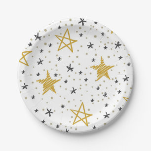 Plato De Papel Patrón de estrellas