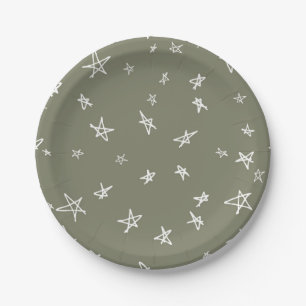 Plato De Papel patrón de estrellas