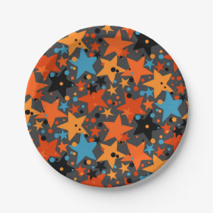 Plato De Papel patrón de estrellas