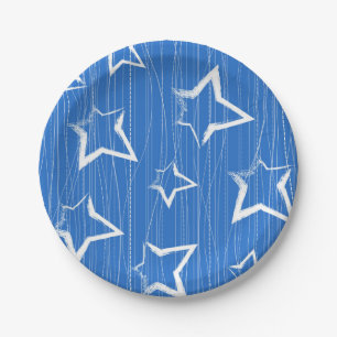 Plato De Papel Patrón de estrellas