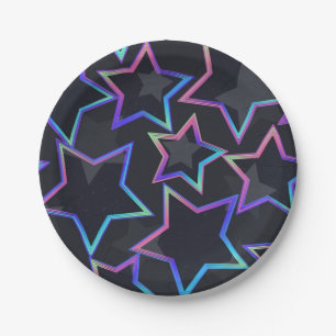 Plato De Papel patrón de estrellas