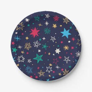 Plato De Papel Patrón de estrellas