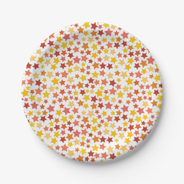 Plato De Papel patrón de estrellas (Anverso)