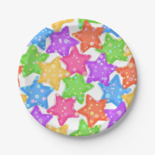 Plato De Papel patrón de estrellas