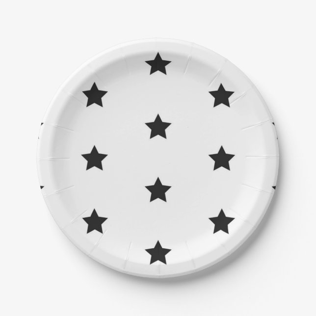 Plato De Papel patrón de estrellas (Anverso)