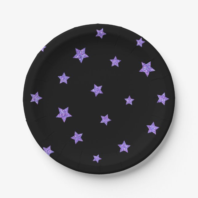Plato De Papel Patrón de estrellas (Anverso)