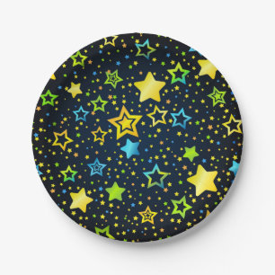 Plato De Papel patrón de estrellas