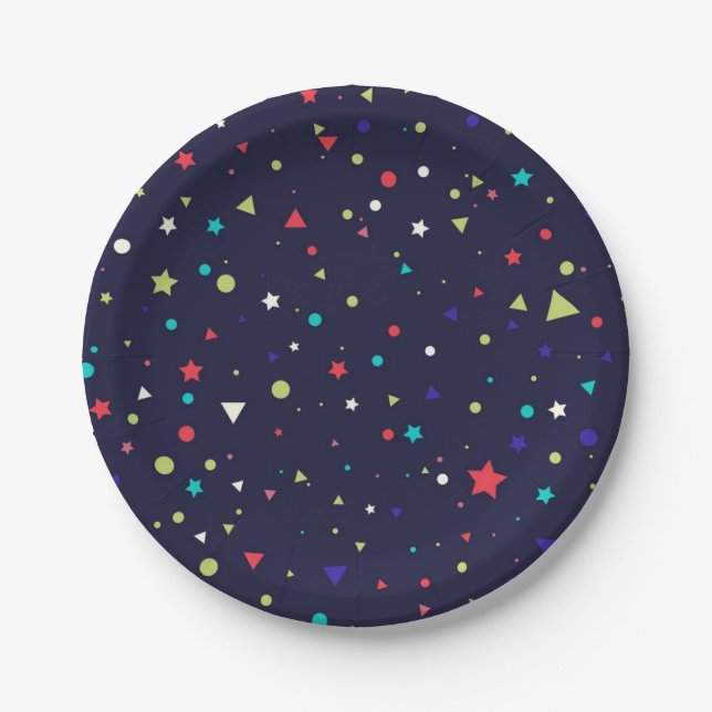 Plato De Papel Patrón de estrellas (Anverso)