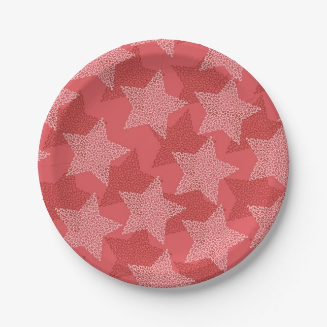 Plato De Papel patrón de estrellas (Anverso)